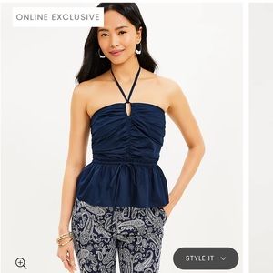 NWT LOFT Ruffle Halter top